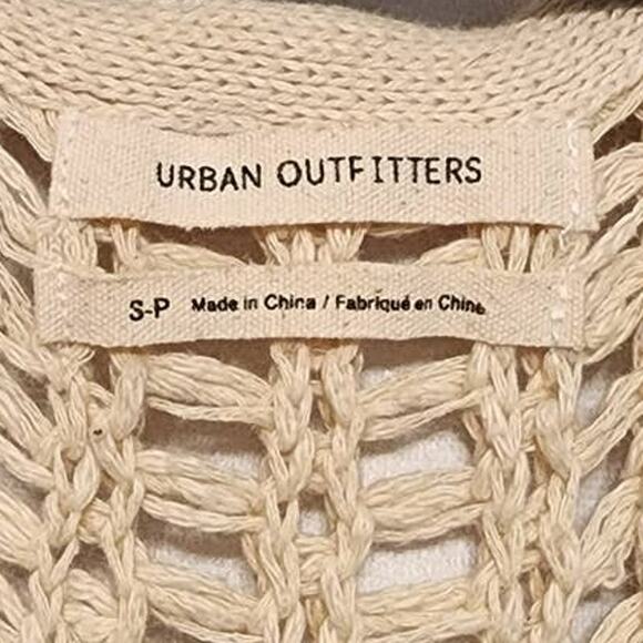 Urban Outfitters UO Sasha Striped Cropped Crochet Sweater Size Small - Picture 5 of 11